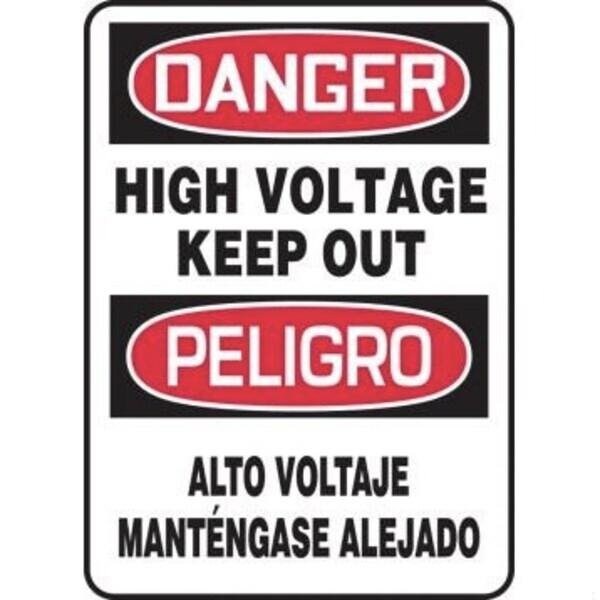 Accuform BILINGUAL OSHA DANGER SAFETY SIGN HIGH SBMELC128VP - main